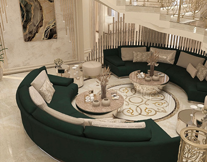 Neoclassic design for hall with stairs-uae