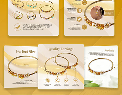 Jewelry listing images and infographic for Amazon