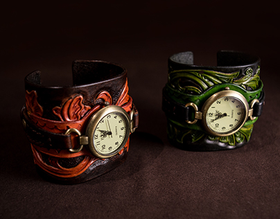 Twin Floral Cuff-Watches