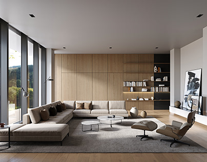 "Tranquil Modernity: A Serene Living Space"