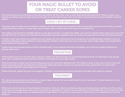Your Magic Bullet to Avoid or Treat Canker Sores