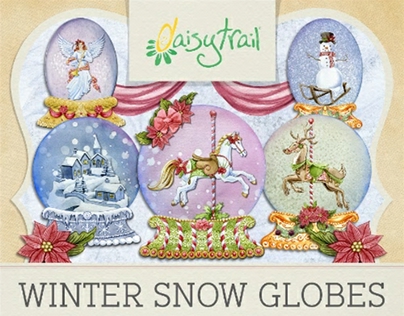 Winter Snow Globes Digikit