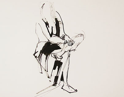 Ink sketches from live model 2