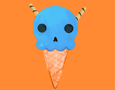 Scoop of ice cream skull