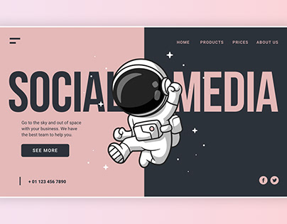 Social Media Marketing Hero Section UI Design