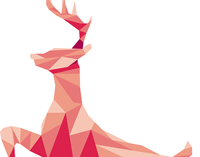 Leaping Stags Polygon Art