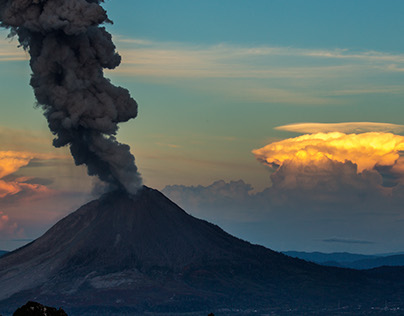 60 sec in film, Volcano eruption Sumatra