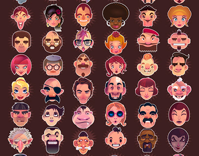 60 vector faces in 60 seconds (personal work)