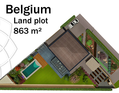 Landscaping of a site in Belgium. 863m²