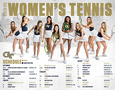 Poster: Georgia Tech 2019-2020 Women's Tennis