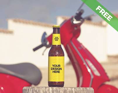 Free Beer Mockup in Formentera