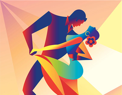 Couple Dance Abstract Illustration