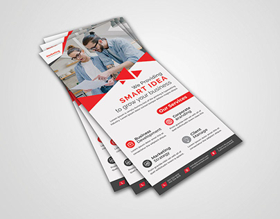 Creative Corporate Red Color Roll Up Banner Design