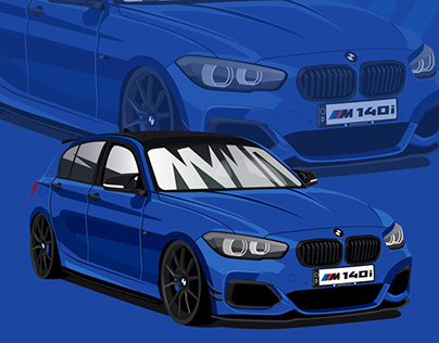 Car illustration BMW M140i