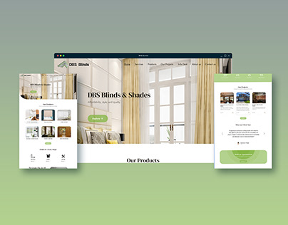 Blind and curtains website landing page