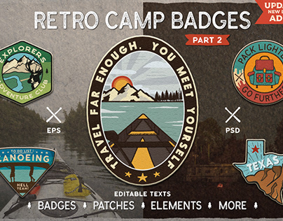 Retro Camp Adventure Badges. Part 2