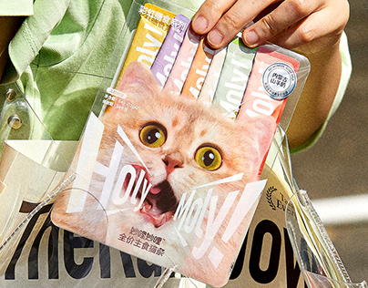 HolyMoly! Rainbow Cat Food Packaging 宠物食品彩虹猫条包装设计