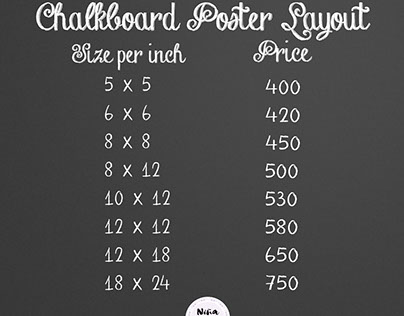 Chalkboard Layout Price List