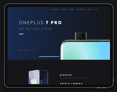 OnePlus 7 Pro - Landing Page UI/UX
