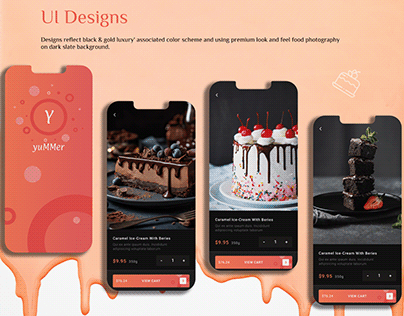 UI/UX design of yummer cake shop