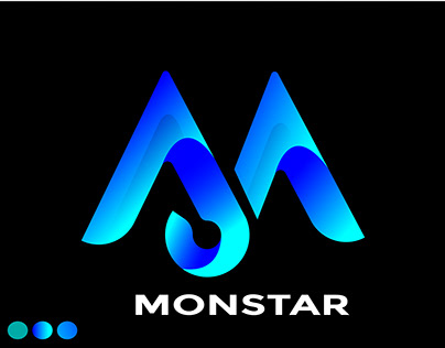 M 3d abstract letter logo design