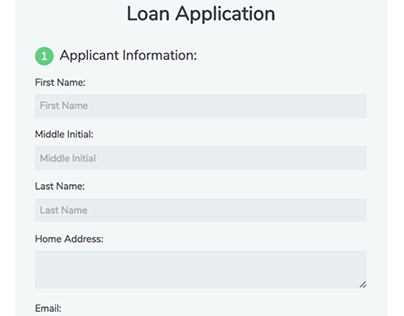 Sleek banking loan Application Form in HTML5/CSS