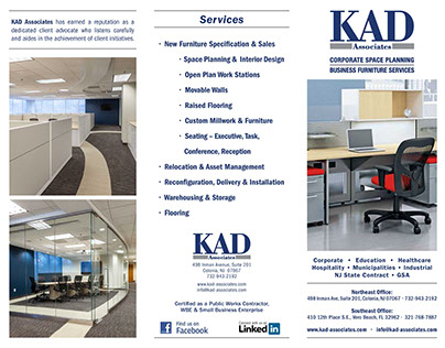 Tri-fold Brocure design for KAD Associates
