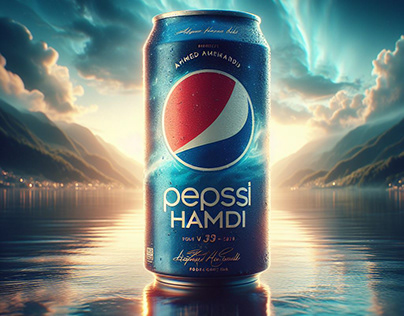 The cover of a Pepsi can, the text "Ahmed Hamdi"