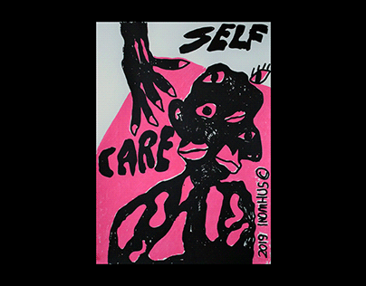 "SELF CARE" screenprint poster