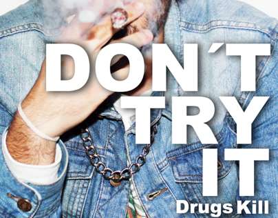 Cartaz contra as drogas na adolescência.