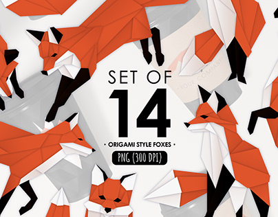 ORIGAMI STYLE FOXES