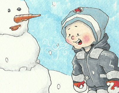 His first snowman.
