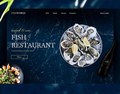 Main screen sea food fish restaurant