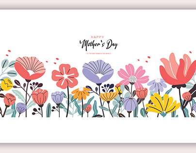 Mother's day banner with Spring flowers