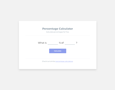 Day 623: Percentage Calculator UI Design