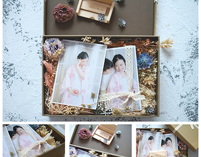 Maternity shooting packaging with wooden usb