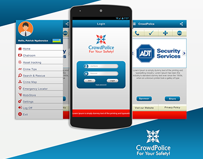CrowdPolice Mobile App Design