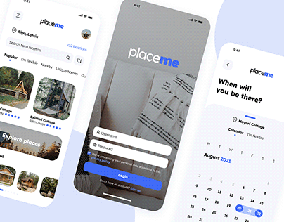 PlaceMe Booking Service App Concept Design