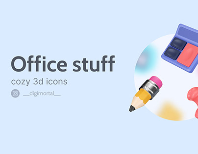 Office stuff: 3d cozy icons