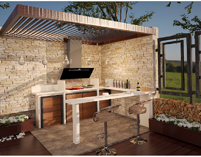 outdoor bar in villa