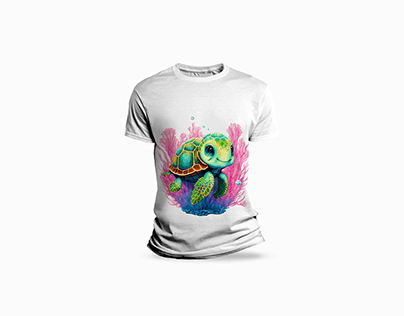 Sea Turtle Round T-shirt Mockup