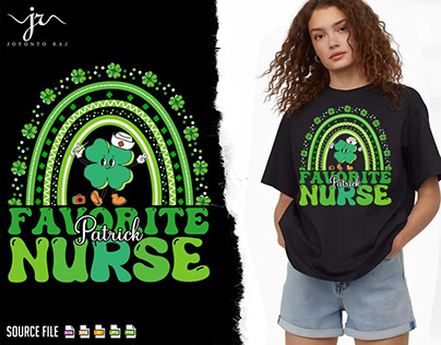 St. Patrick's Day T-shirt Design for Nurse.