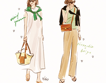 Fashion illustration summer outfit