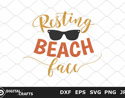 Resting Beach Face SVG, Beach SVG