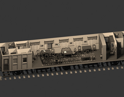 3D model "Passenger train of the 20th century"