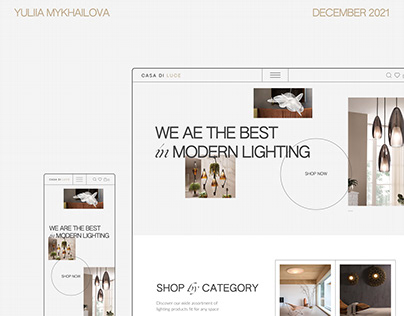 E-commerce lighting store for Casa Di Luce. Web design