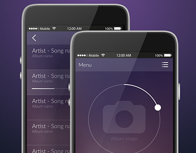 Creative Music Mobile Application UI