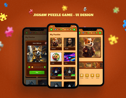 Jigsaw Puzzle Game - Mobile UI Design