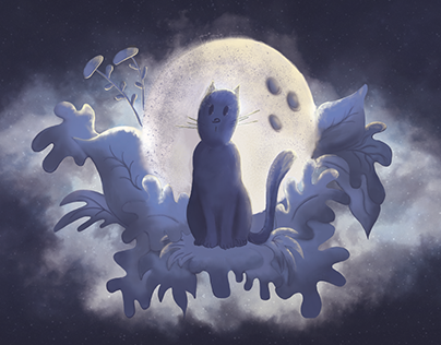 Moon cat/Ilustración