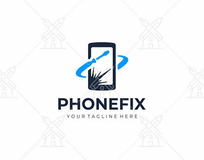 Mobile phone repair logo design
